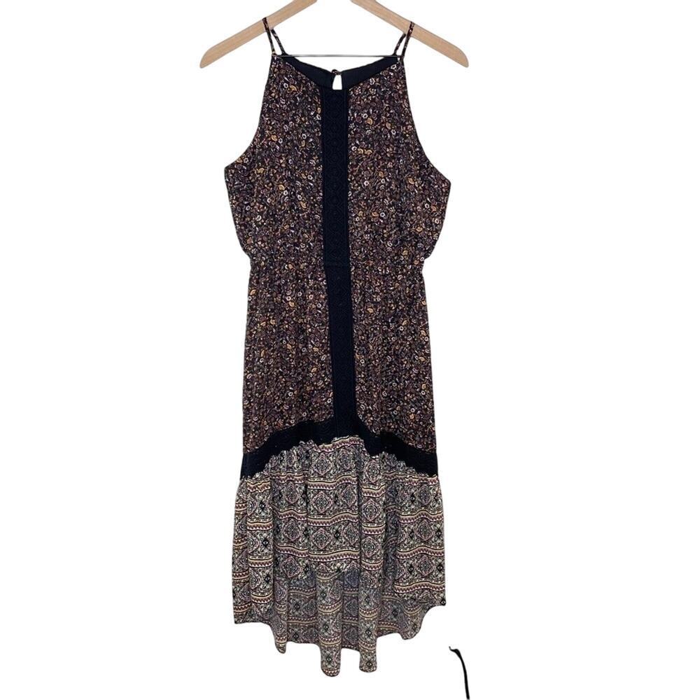 Knox Rose Women’s Boho Hippie Floral Hi-Low Hem Dress Size Medium